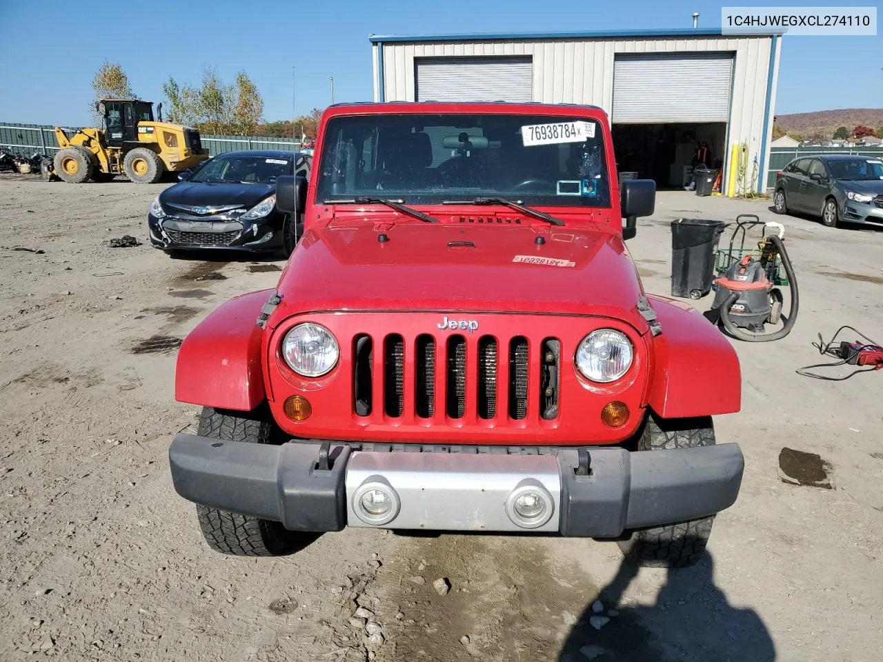 2012 Jeep Wrangler Unlimited Sahara VIN: 1C4HJWEGXCL274110 Lot: 76938784