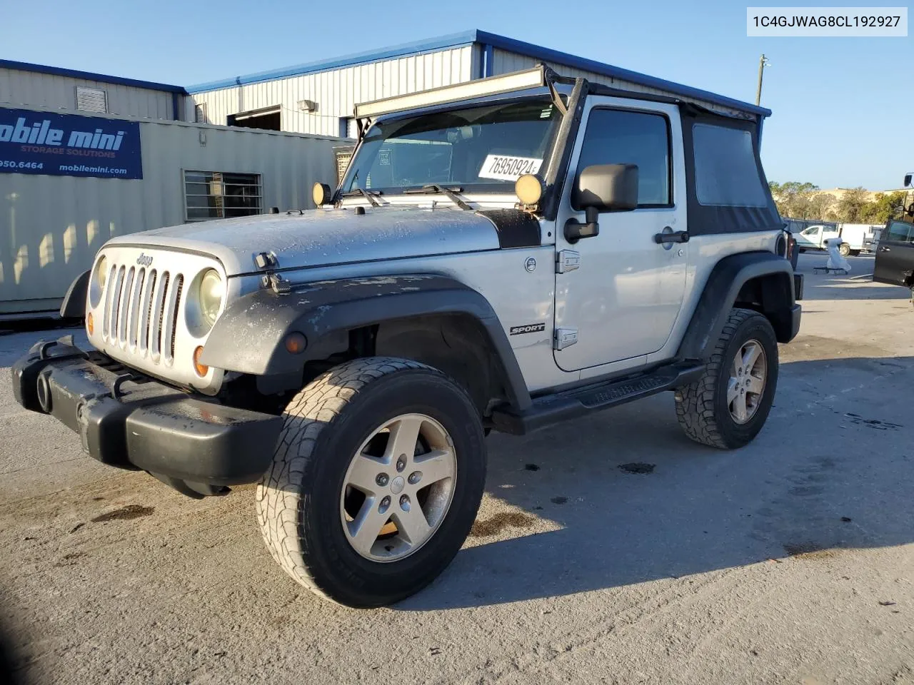 2012 Jeep Wrangler Sport VIN: 1C4GJWAG8CL192927 Lot: 76950924