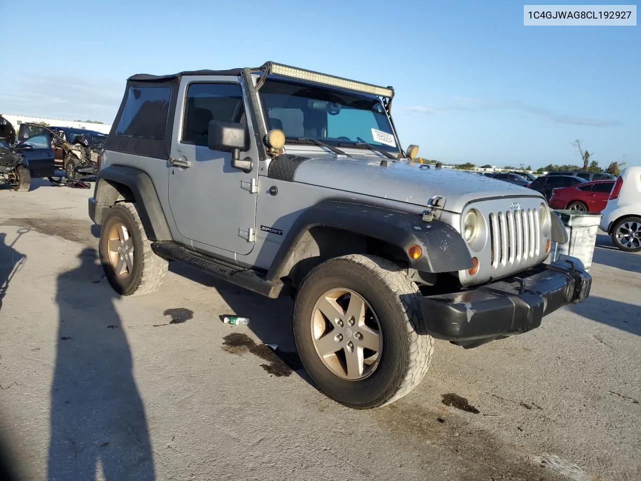 2012 Jeep Wrangler Sport VIN: 1C4GJWAG8CL192927 Lot: 76950924