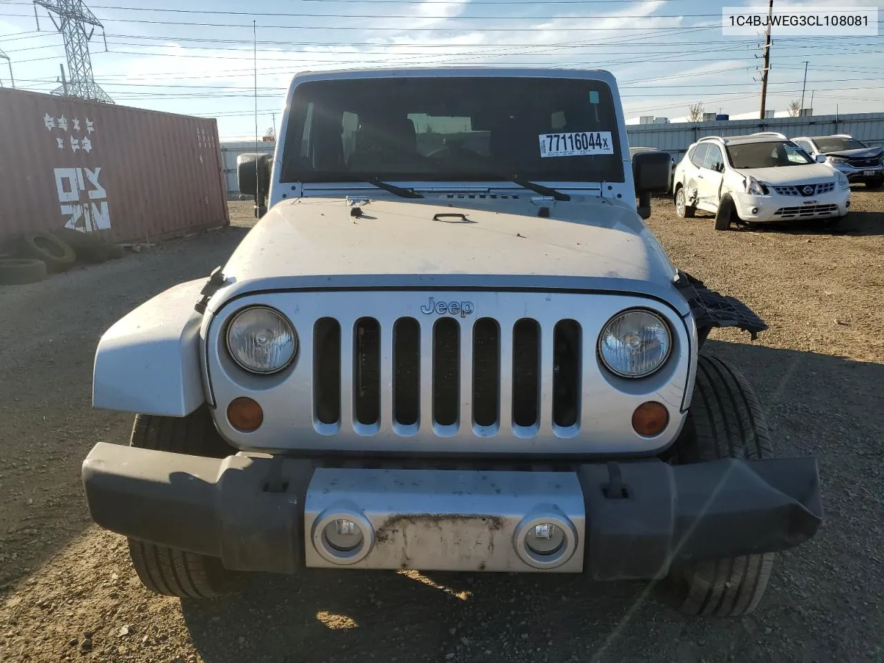 2012 Jeep Wrangler Unlimited Sahara VIN: 1C4BJWEG3CL108081 Lot: 77116044