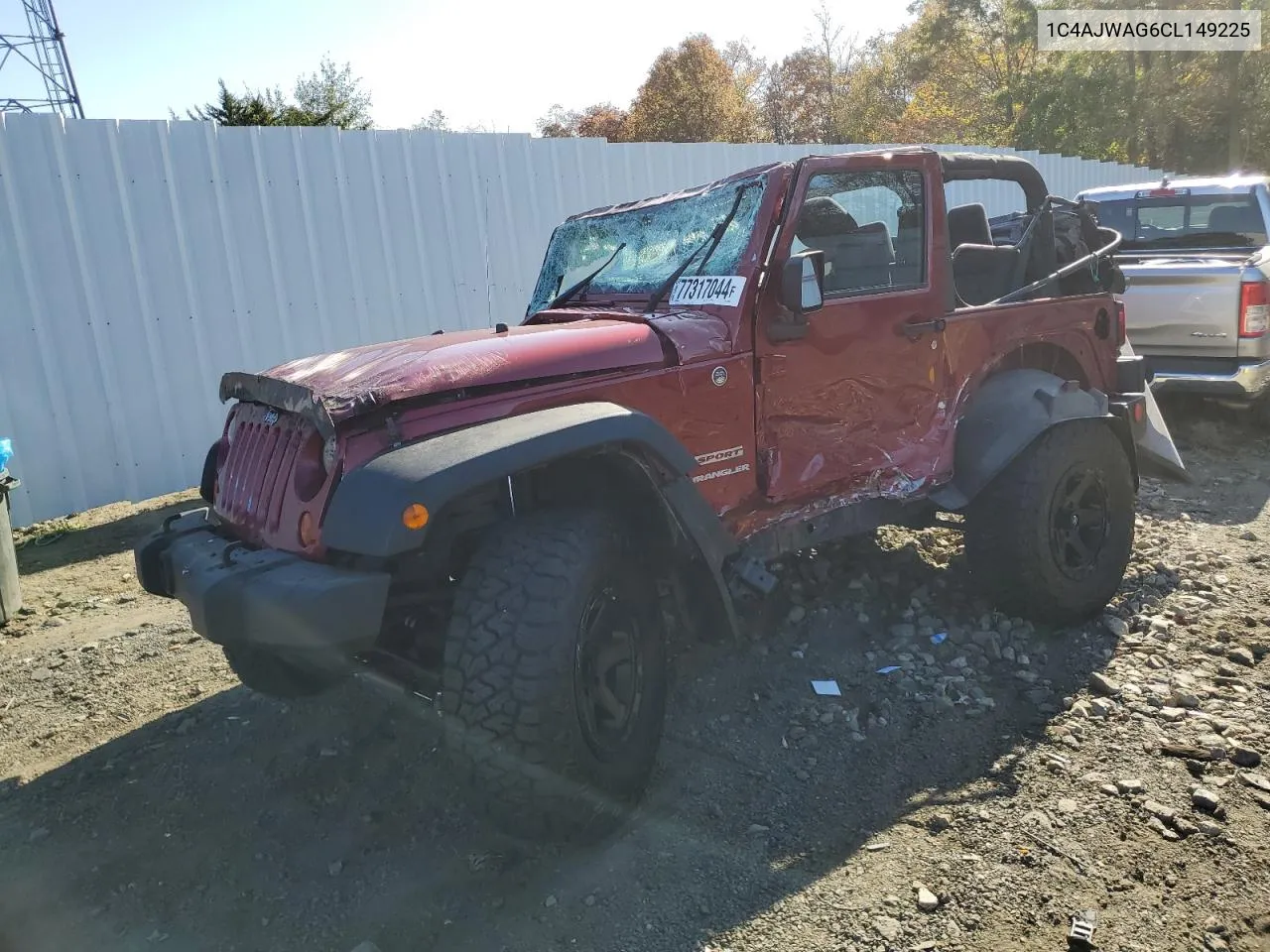 2012 Jeep Wrangler Sport VIN: 1C4AJWAG6CL149225 Lot: 77317044