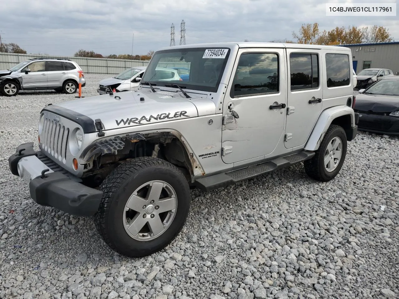 2012 Jeep Wrangler Unlimited Sahara VIN: 1C4BJWEG1CL117961 Lot: 77594034