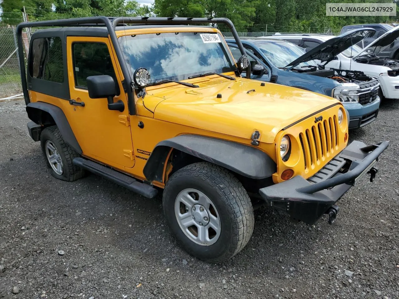 2012 Jeep Wrangler Sport VIN: 1C4AJWAG6CL247929 Lot: 78387564