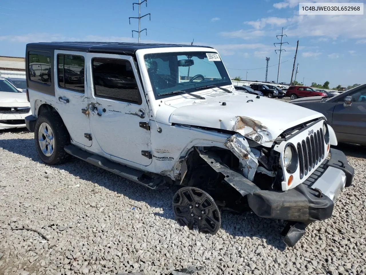 2013 Jeep Wrangler Unlimited Sahara VIN: 1C4BJWEG3DL652968 Lot: 58641674