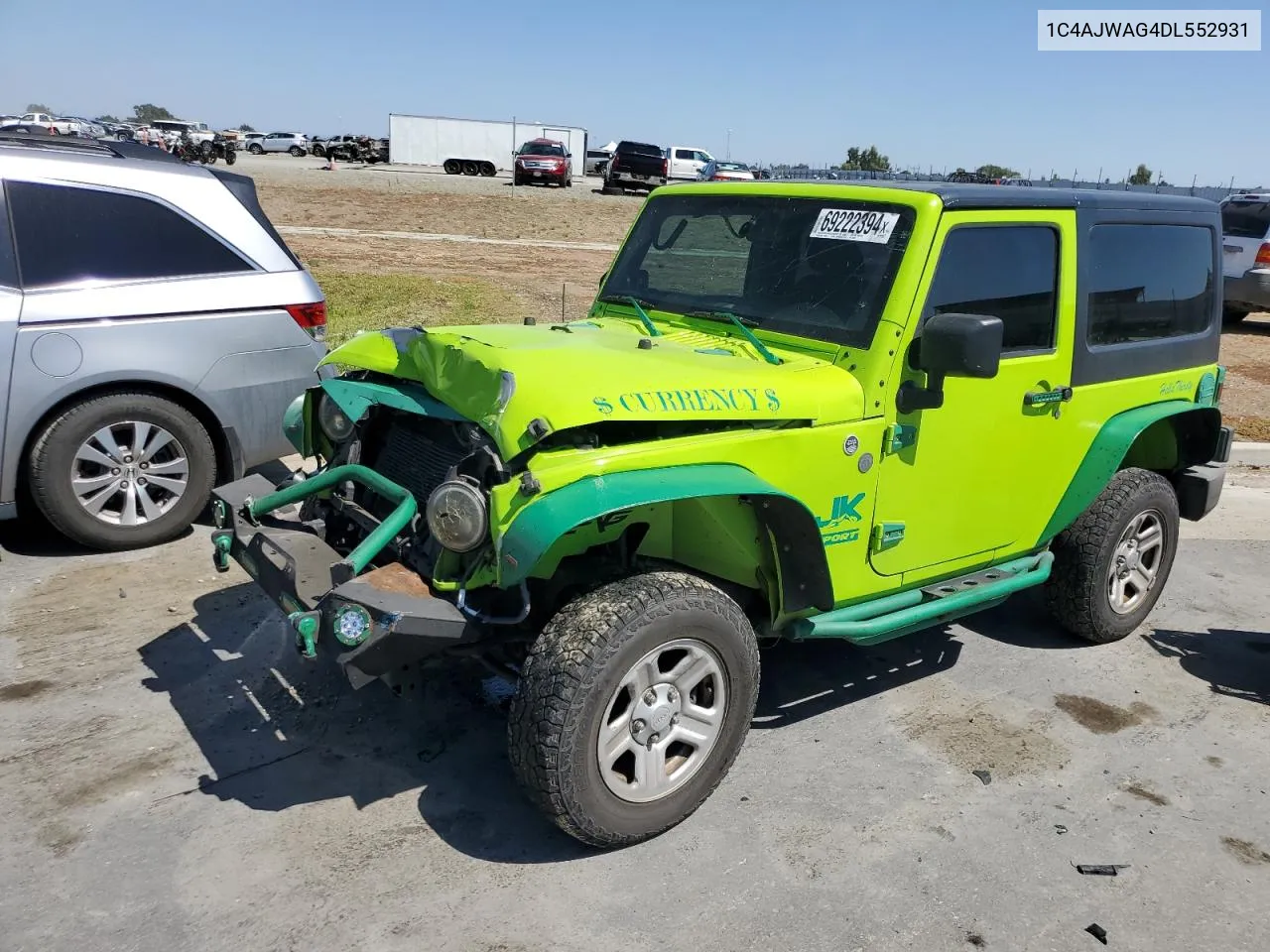 2013 Jeep Wrangler Sport VIN: 1C4AJWAG4DL552931 Lot: 69222394