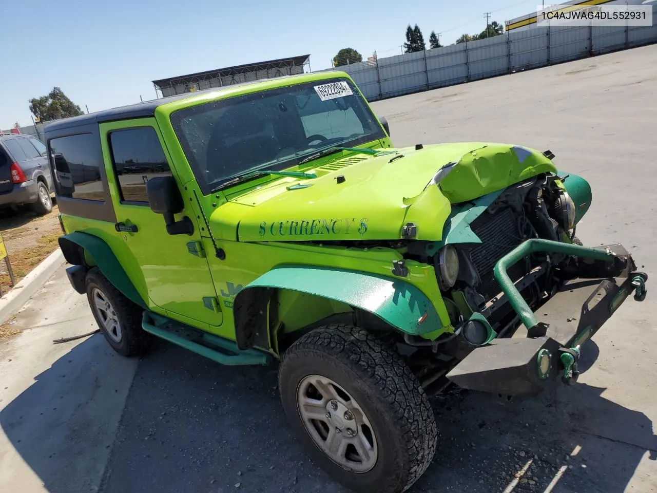 2013 Jeep Wrangler Sport VIN: 1C4AJWAG4DL552931 Lot: 69222394