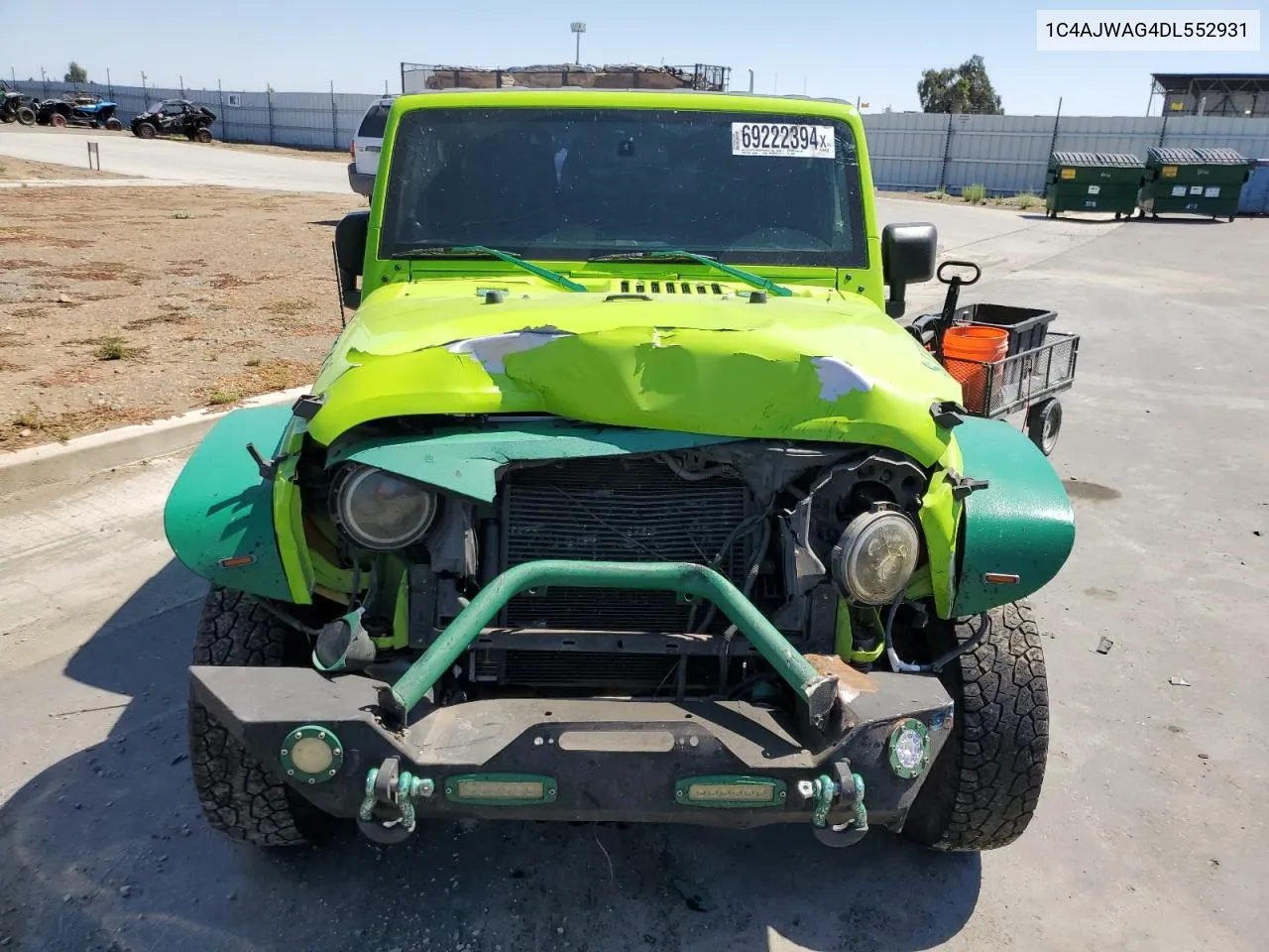 2013 Jeep Wrangler Sport VIN: 1C4AJWAG4DL552931 Lot: 69222394