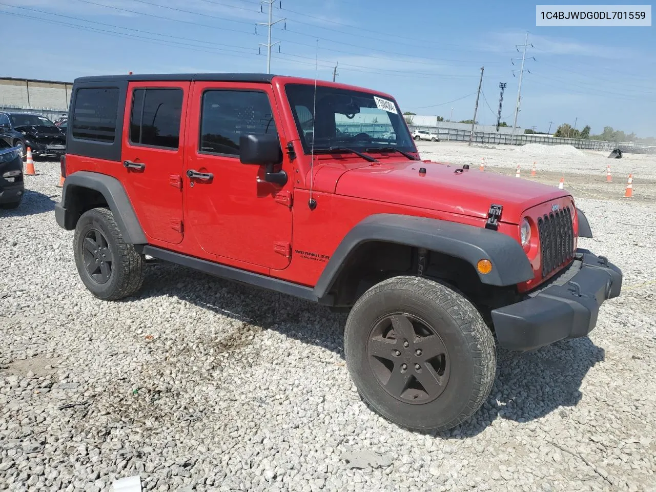 2013 Jeep Wrangler Unlimited Sport VIN: 1C4BJWDG0DL701559 Lot: 71084384