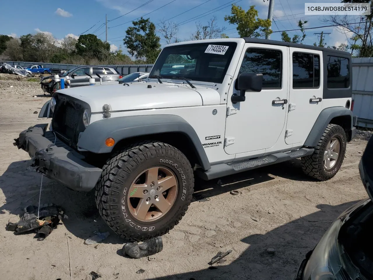 2013 Jeep Wrangler Unlimited Sport VIN: 1C4BJWDG8DL514179 Lot: 71433524