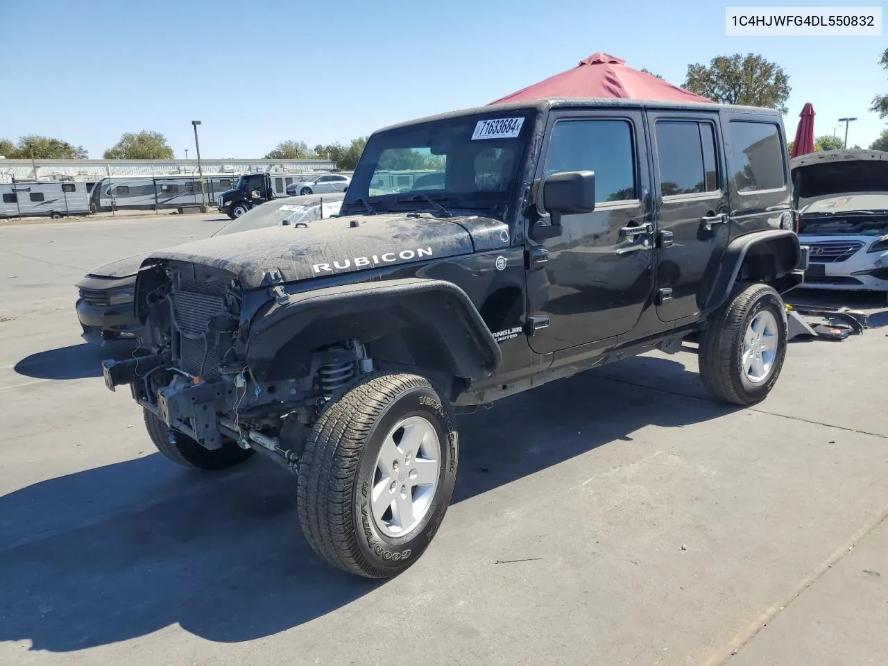 2013 Jeep Wrangler Unlimited Rubicon VIN: 1C4HJWFG4DL550832 Lot: 71633684