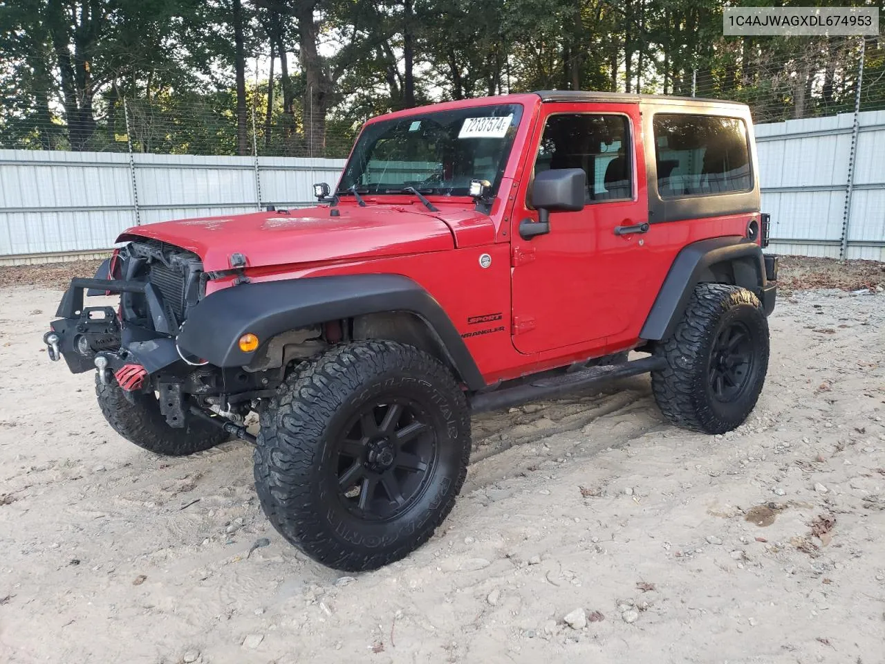 2013 Jeep Wrangler Sport VIN: 1C4AJWAGXDL674953 Lot: 72137574