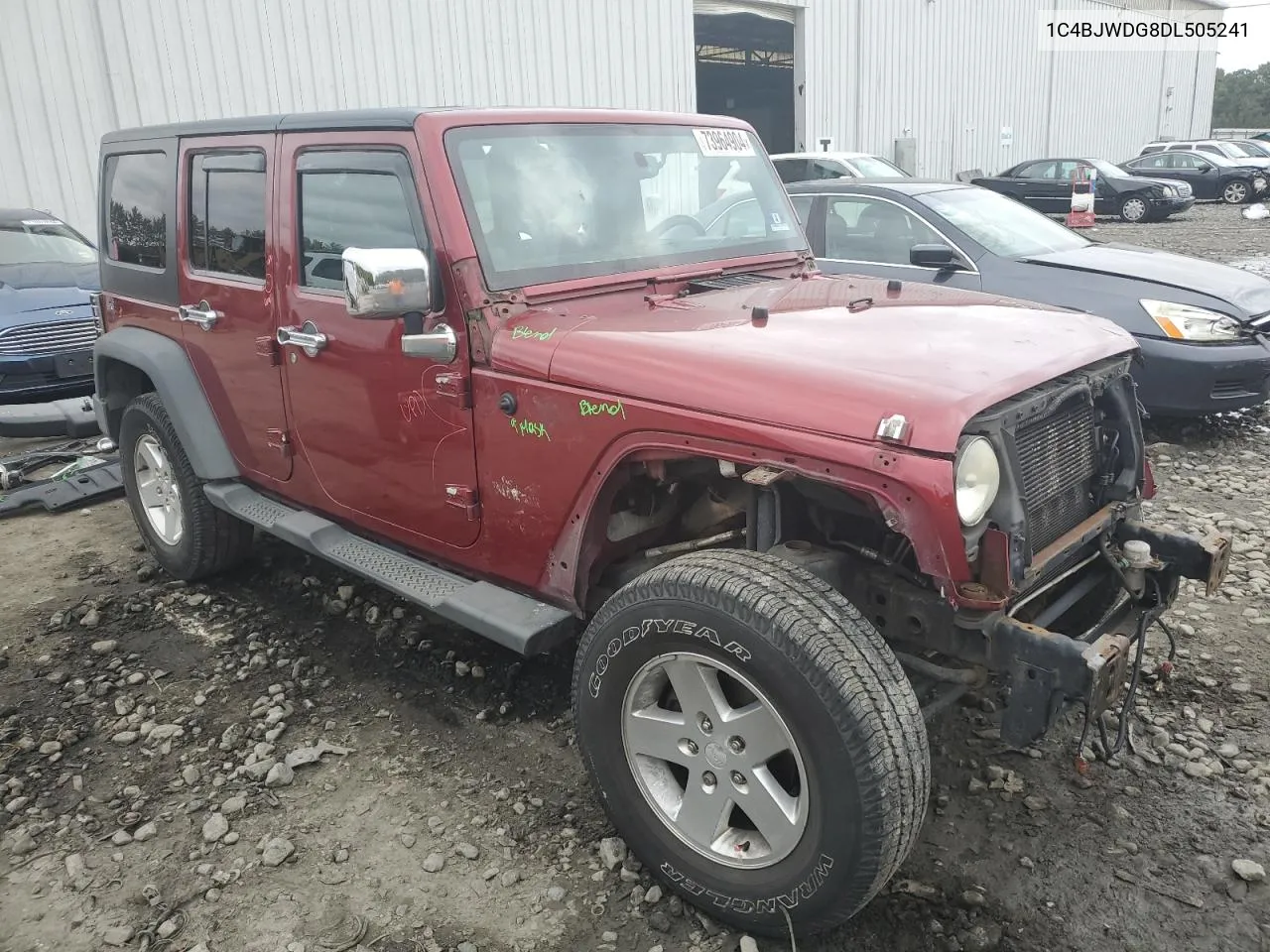 2013 Jeep Wrangler Unlimited Sport VIN: 1C4BJWDG8DL505241 Lot: 73964904