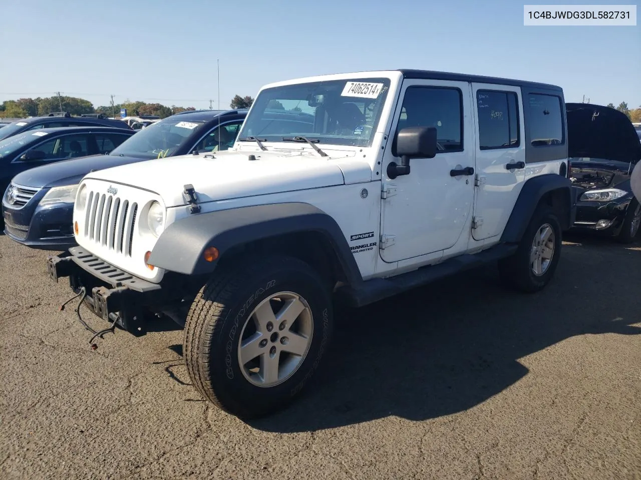 2013 Jeep Wrangler Unlimited Sport VIN: 1C4BJWDG3DL582731 Lot: 74062514