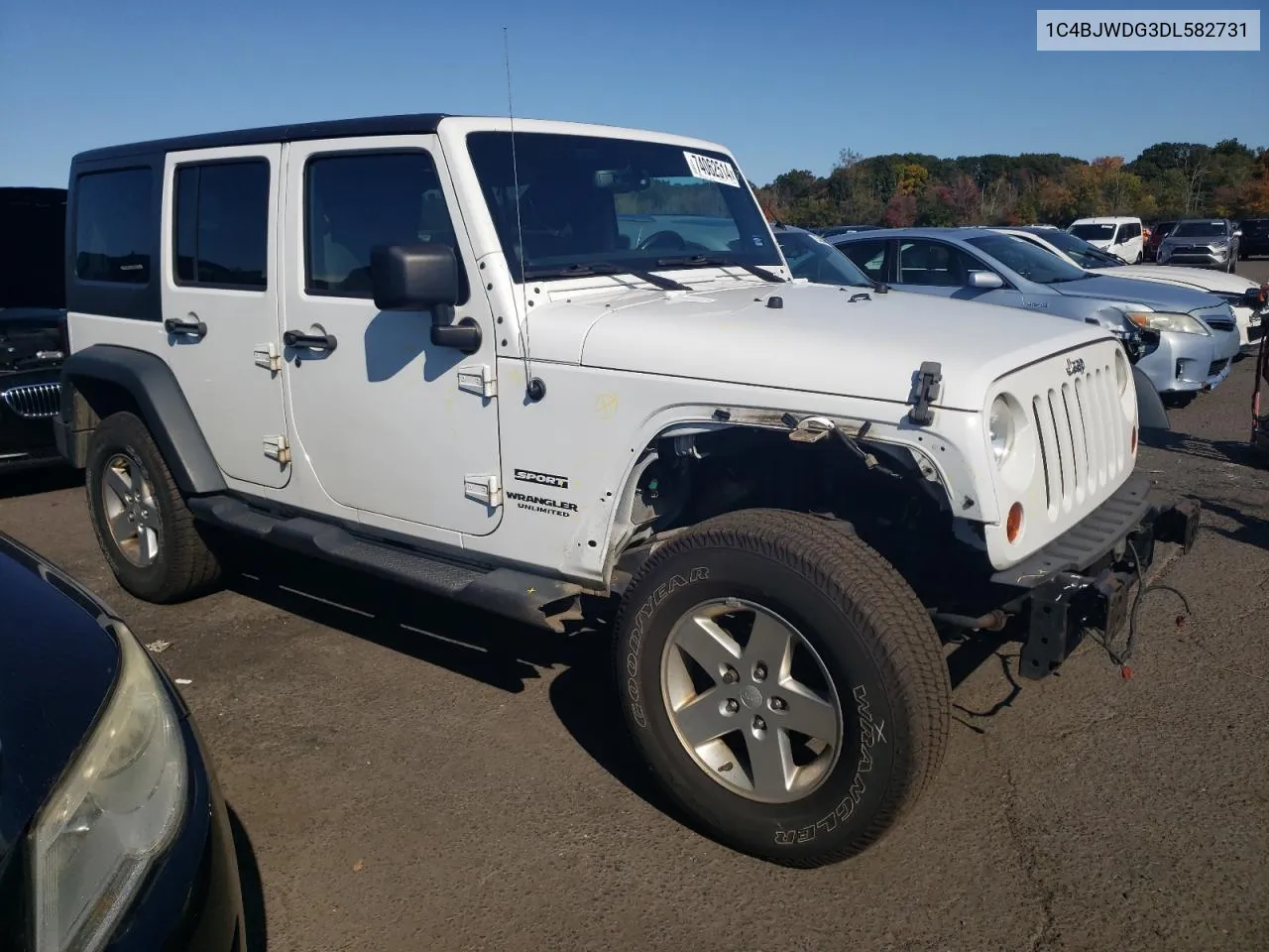 2013 Jeep Wrangler Unlimited Sport VIN: 1C4BJWDG3DL582731 Lot: 74062514