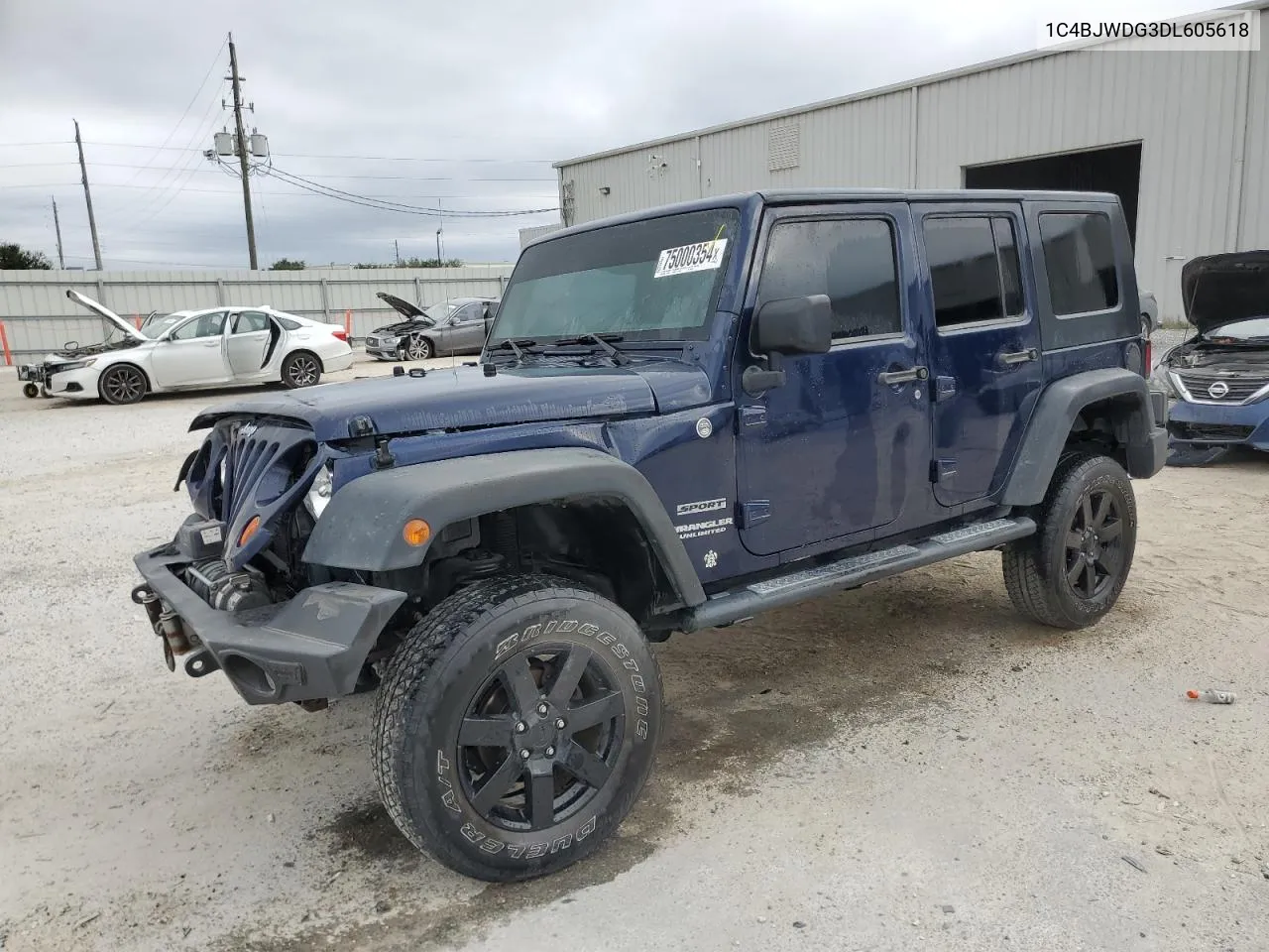 2013 Jeep Wrangler Unlimited Sport VIN: 1C4BJWDG3DL605618 Lot: 75000354