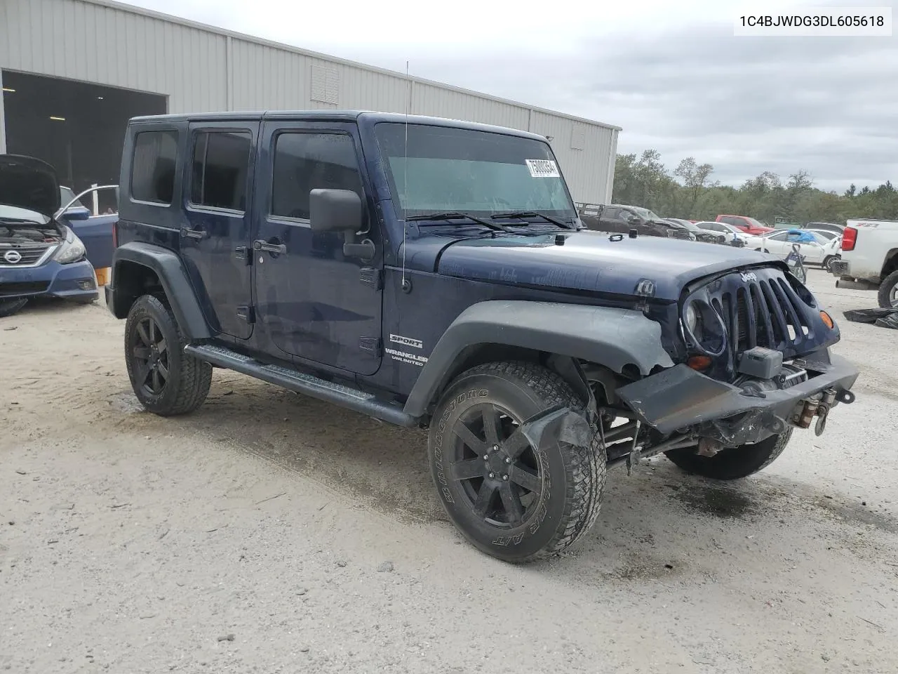 2013 Jeep Wrangler Unlimited Sport VIN: 1C4BJWDG3DL605618 Lot: 75000354