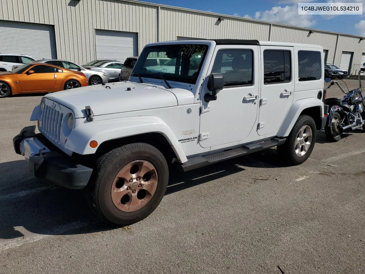 2013 Jeep Wrangler Unlimited Sahara VIN: 1C4BJWEG1DL534210 Lot: 75091364