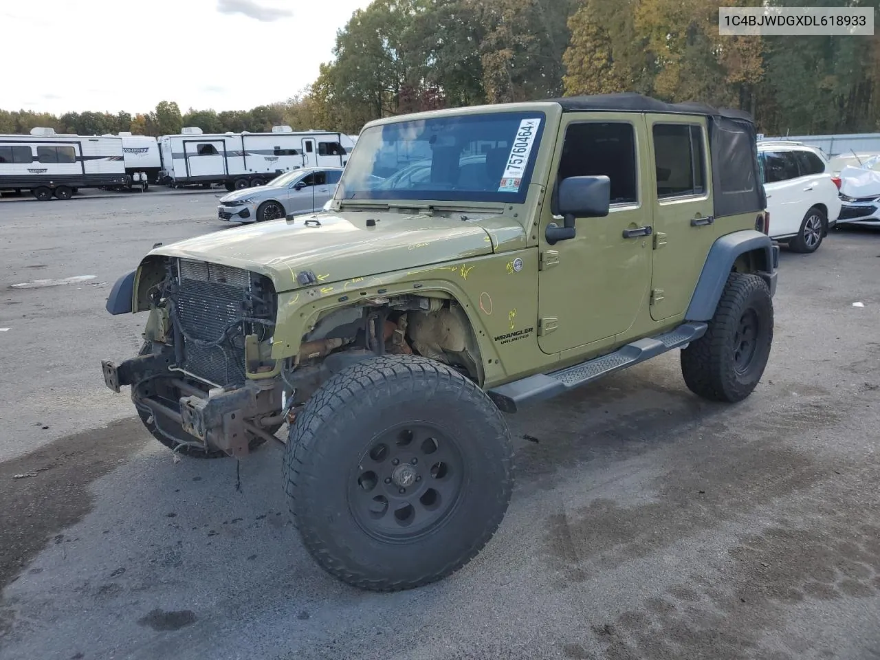 2013 Jeep Wrangler Unlimited Sport VIN: 1C4BJWDGXDL618933 Lot: 75760464