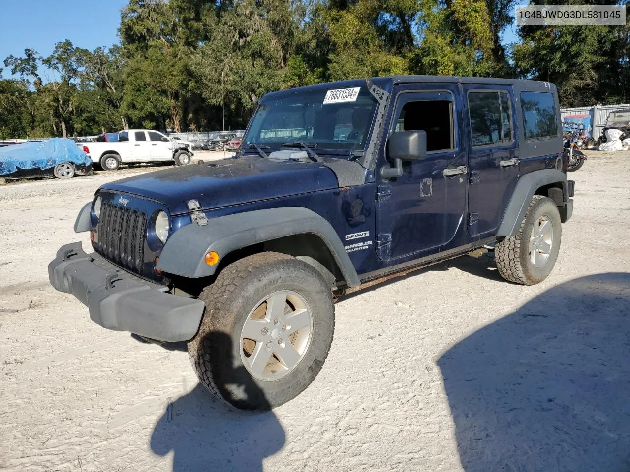 2013 Jeep Wrangler Unlimited Sport VIN: 1C4BJWDG3DL581045 Lot: 76631534