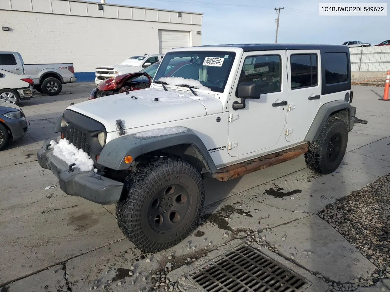 2013 Jeep Wrangler Unlimited Sport VIN: 1C4BJWDG2DL549672 Lot: 80059704