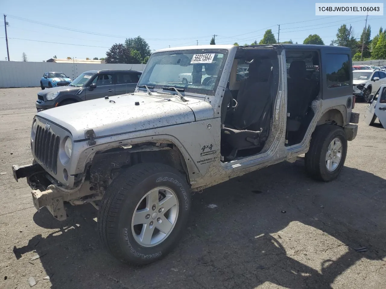 2014 Jeep Wrangler Unlimited Sport VIN: 1C4BJWDG1EL106043 Lot: 56921564