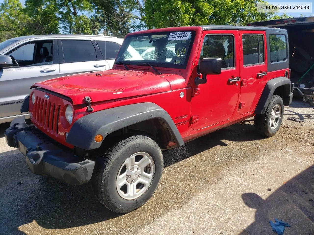 2014 Jeep Wrangler Unlimited Sport VIN: 1C4BJWDGXEL244048 Lot: 58018894