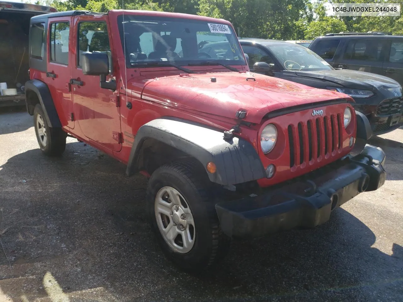 2014 Jeep Wrangler Unlimited Sport VIN: 1C4BJWDGXEL244048 Lot: 58018894