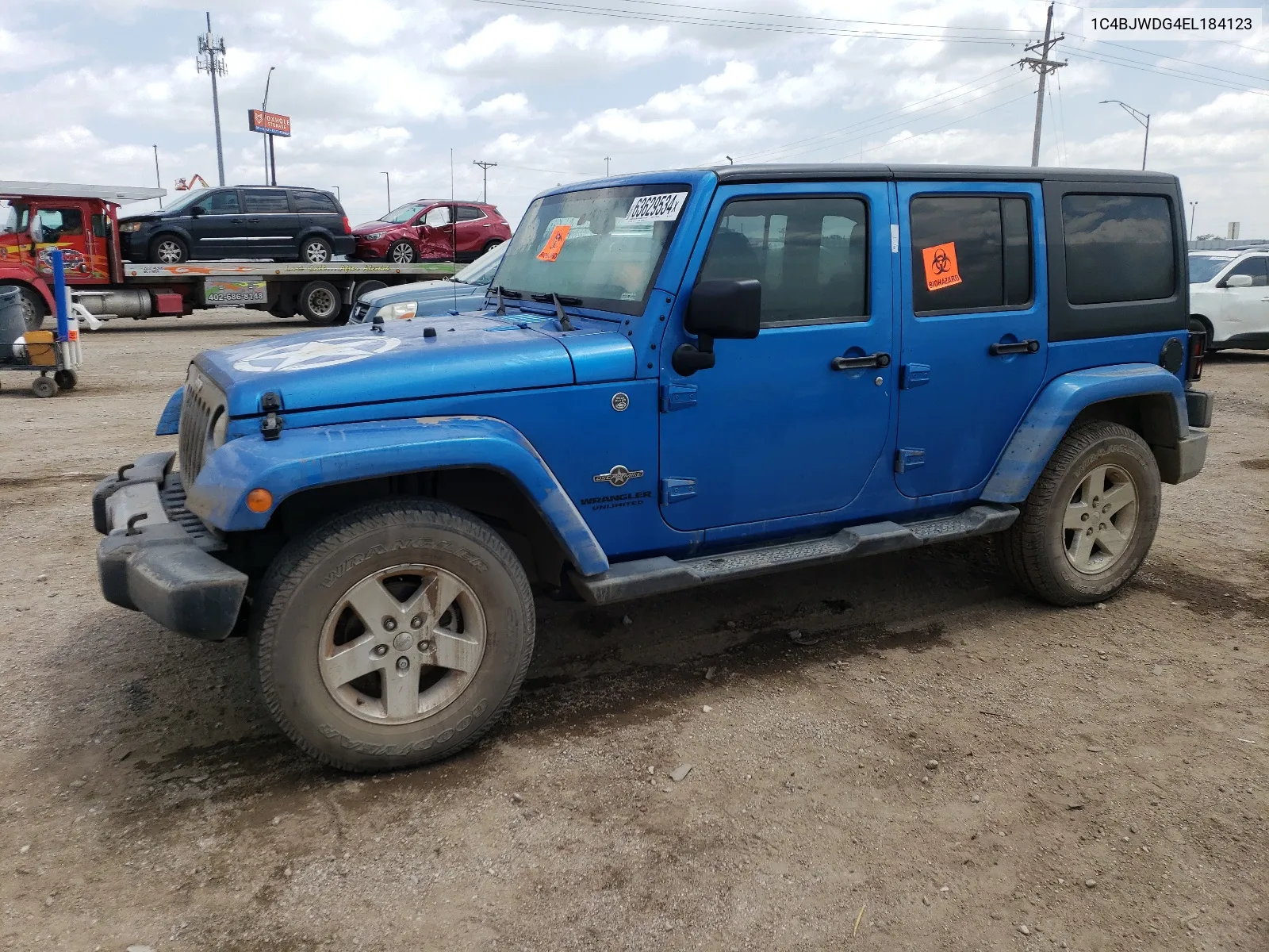 2014 Jeep Wrangler Unlimited Sport VIN: 1C4BJWDG4EL184123 Lot: 63629534