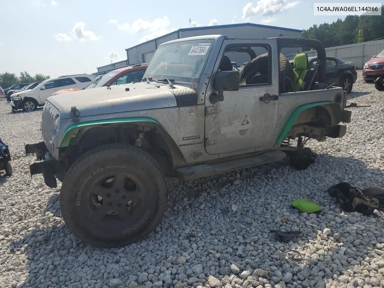 2014 Jeep Wrangler Sport VIN: 1C4AJWAG6EL144366 Lot: 64437684