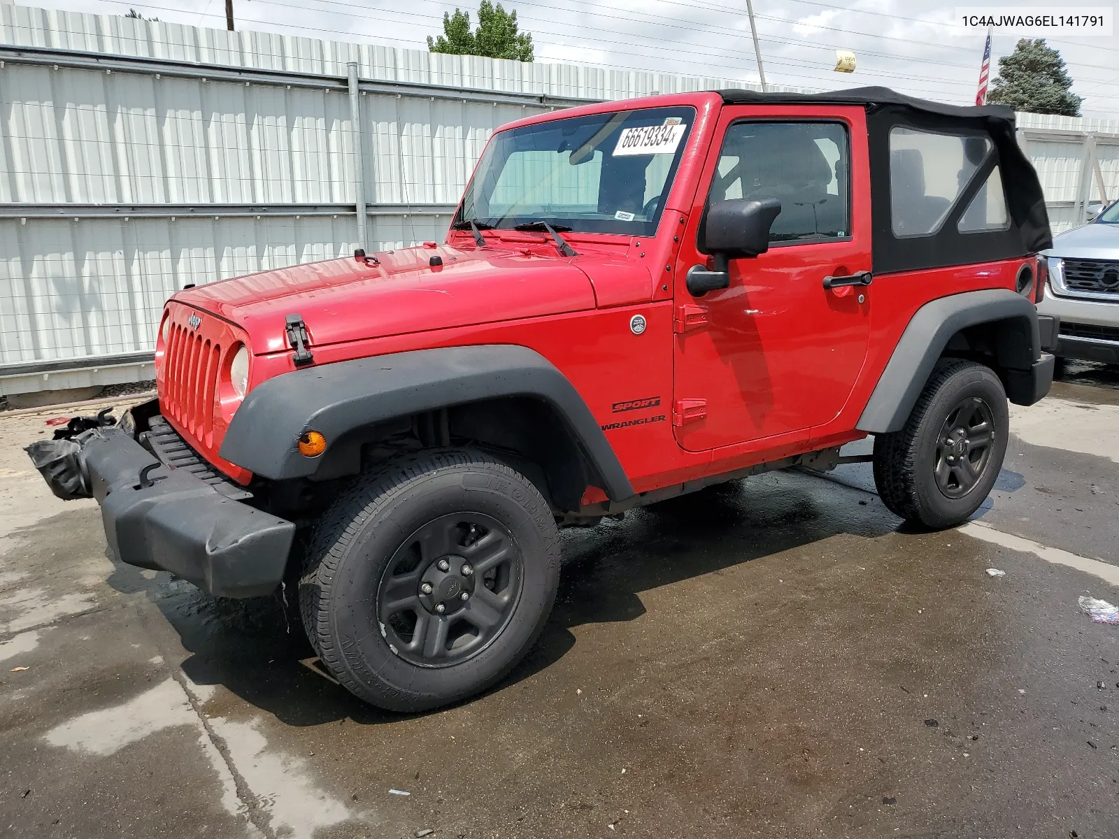 1C4AJWAG6EL141791 2014 Jeep Wrangler Sport