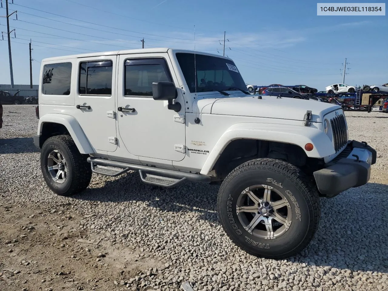 1C4BJWEG3EL118354 2014 Jeep Wrangler Unlimited Sahara