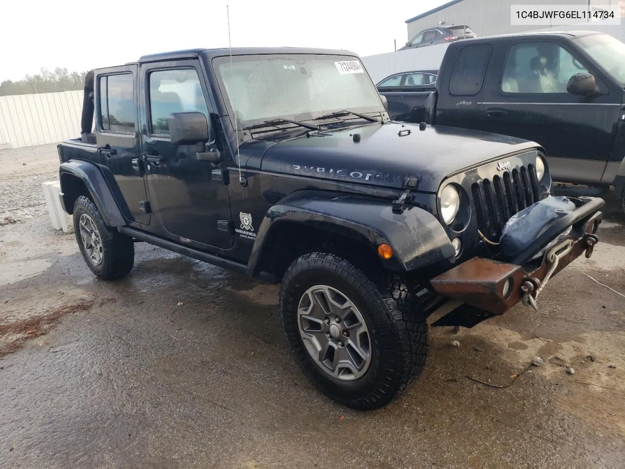 2014 Jeep Wrangler Unlimited Rubicon VIN: 1C4BJWFG6EL114734 Lot: 71244904