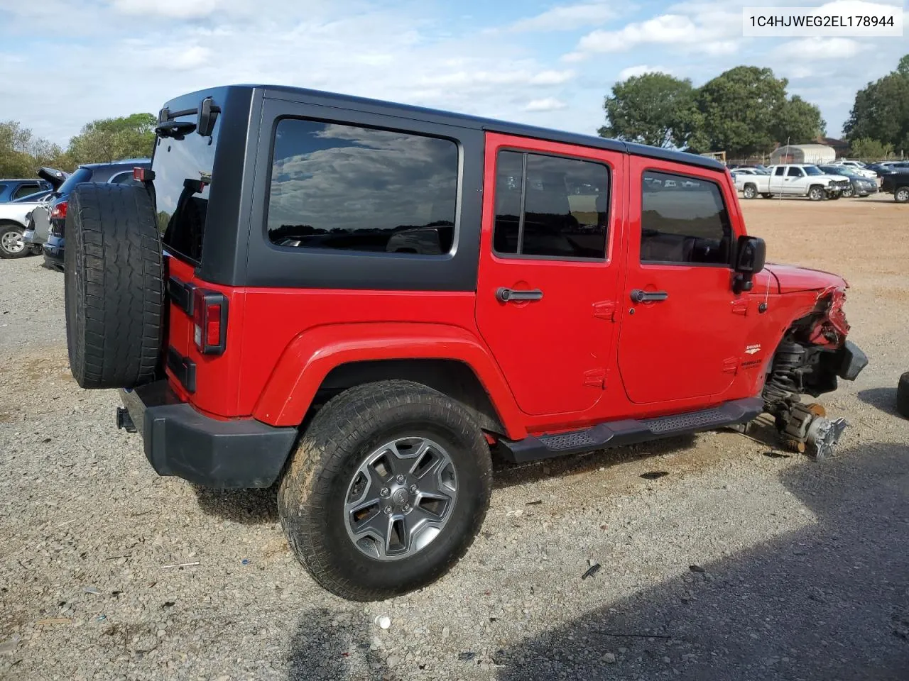 2014 Jeep Wrangler Unlimited Sahara VIN: 1C4HJWEG2EL178944 Lot: 71708064