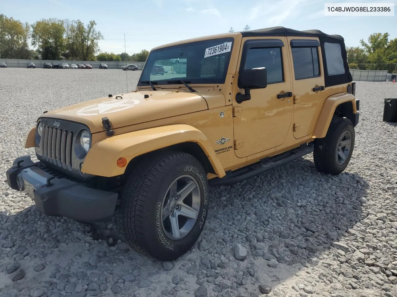 1C4BJWDG8EL233386 2014 Jeep Wrangler Unlimited Sport