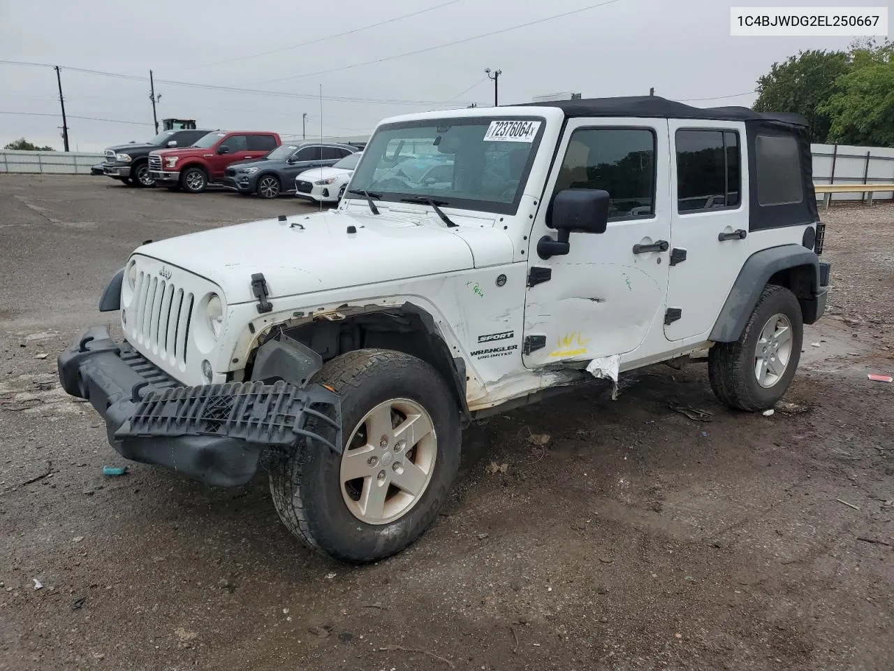 1C4BJWDG2EL250667 2014 Jeep Wrangler Unlimited Sport