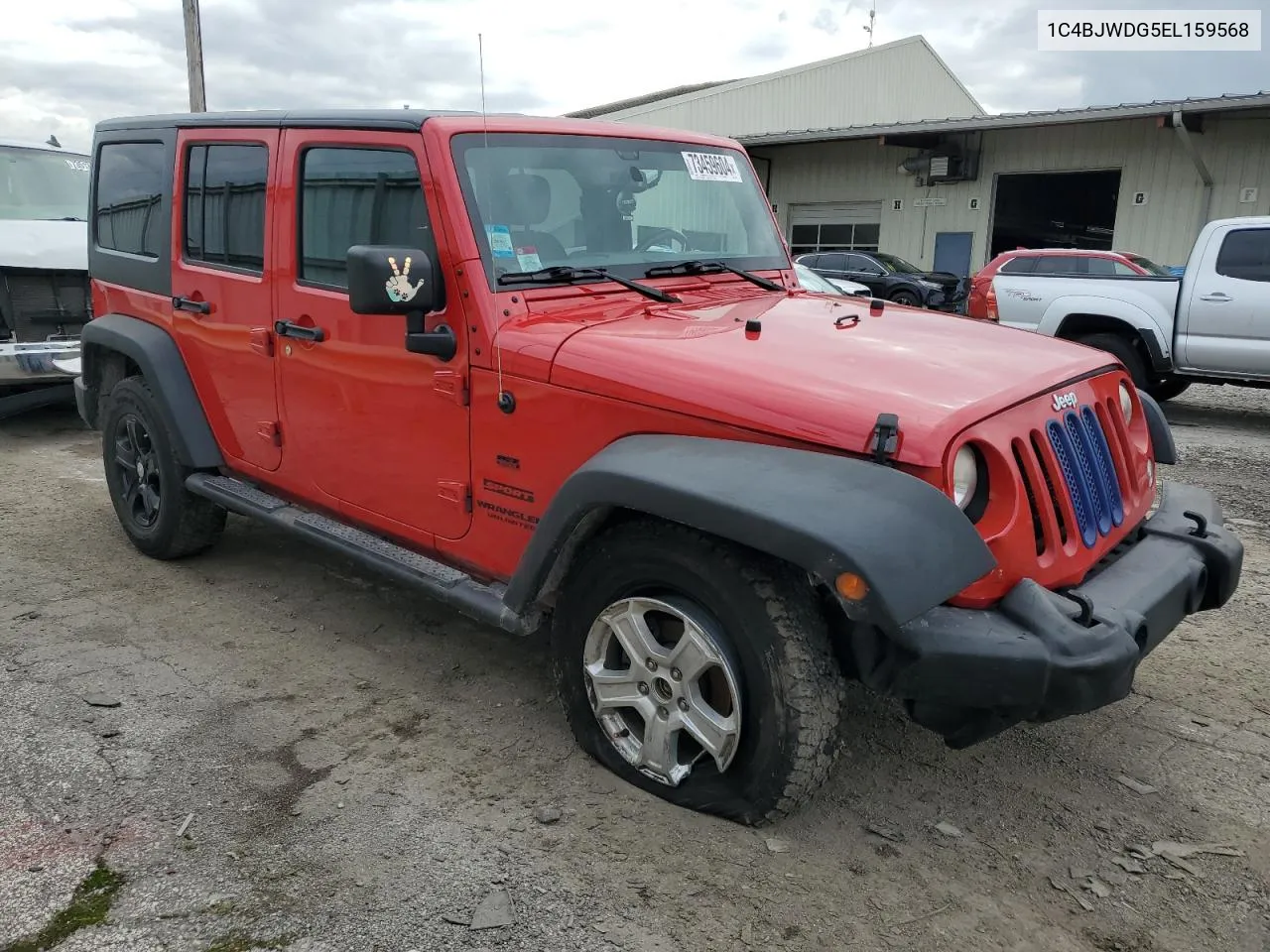 2014 Jeep Wrangler Unlimited Sport VIN: 1C4BJWDG5EL159568 Lot: 73459604