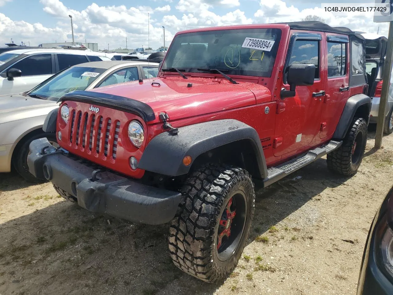 2014 Jeep Wrangler Unlimited Sport VIN: 1C4BJWDG4EL177429 Lot: 73988894