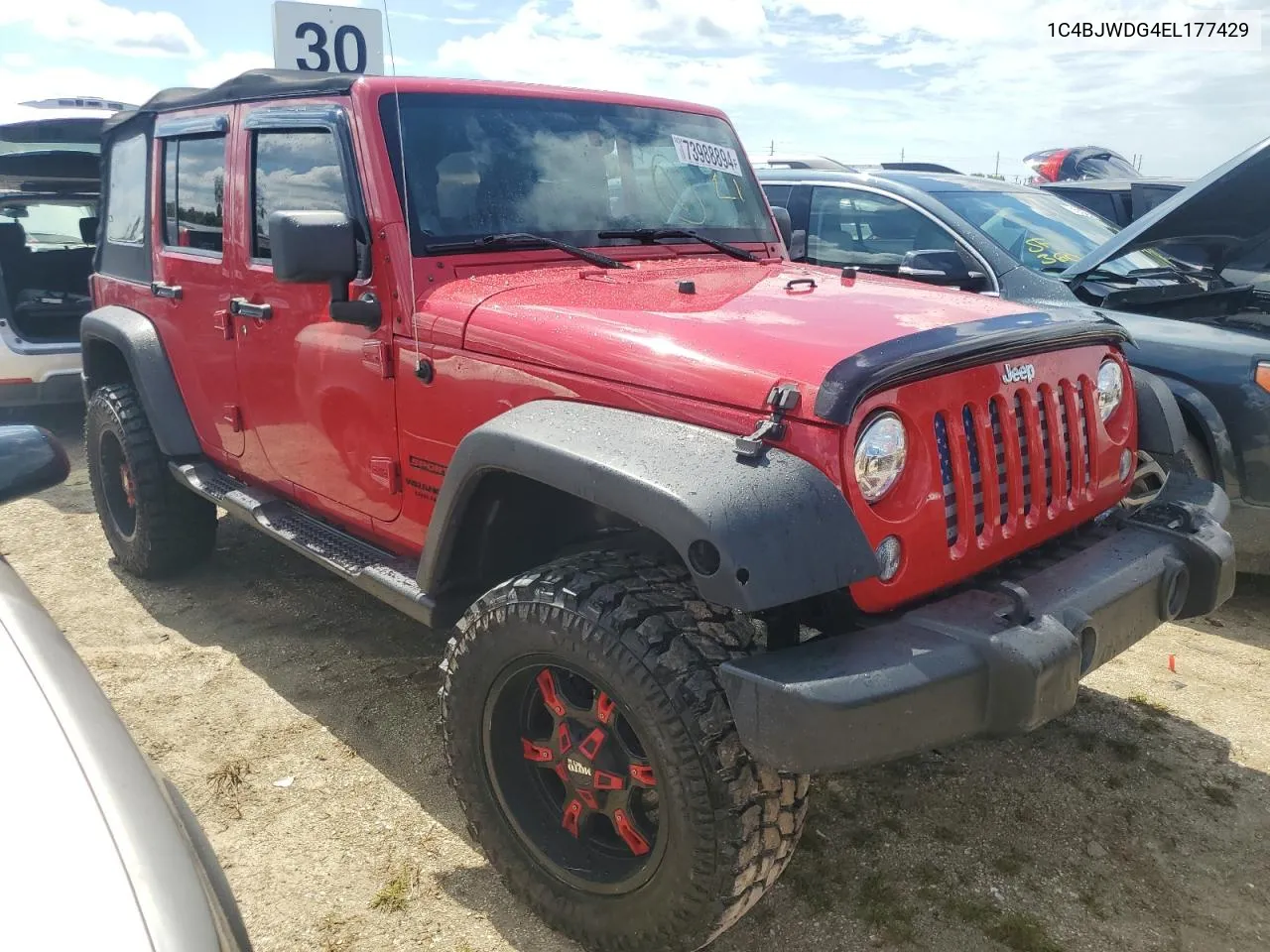 2014 Jeep Wrangler Unlimited Sport VIN: 1C4BJWDG4EL177429 Lot: 73988894