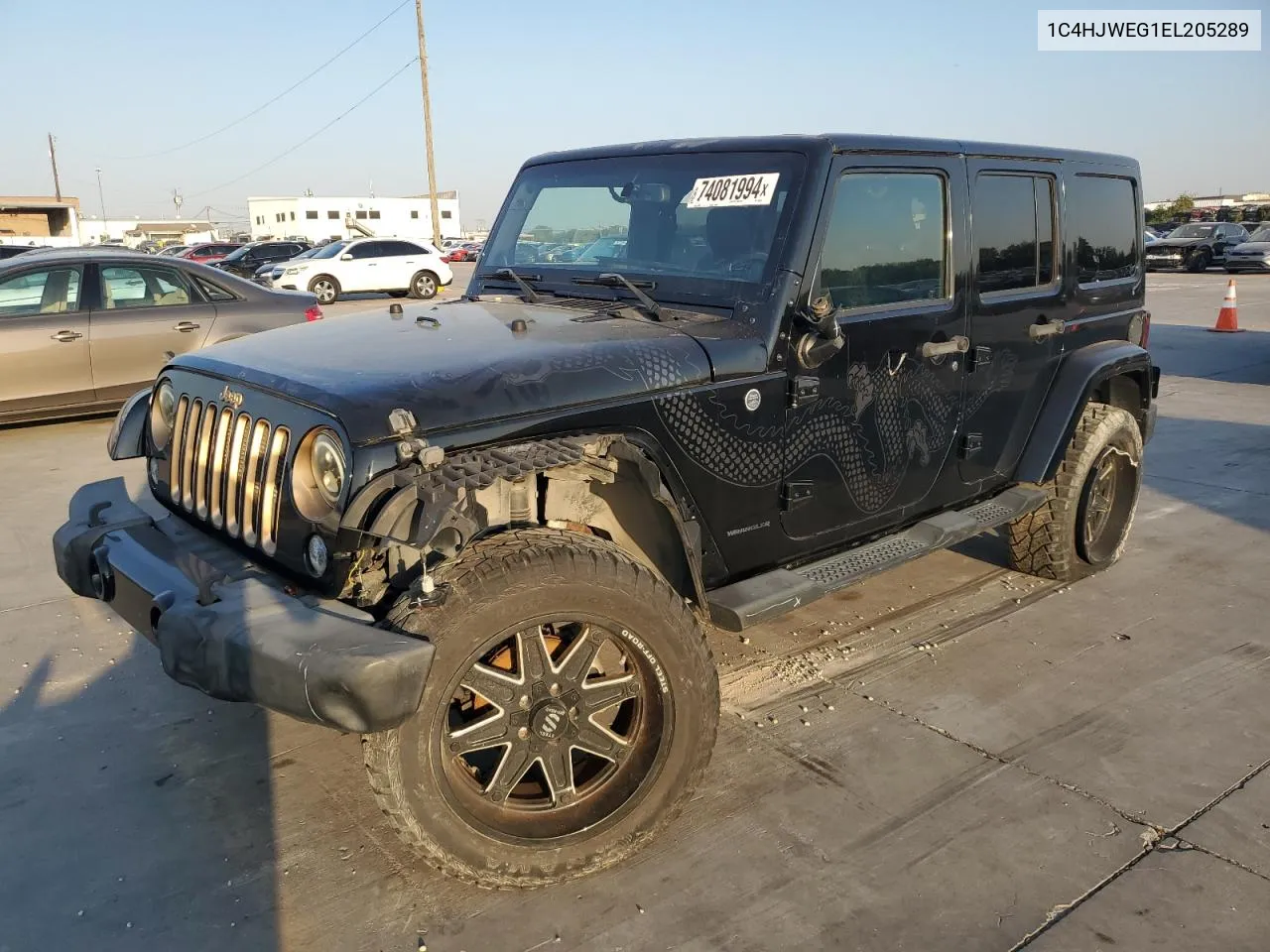 2014 Jeep Wrangler Unlimited Sahara VIN: 1C4HJWEG1EL205289 Lot: 74081994