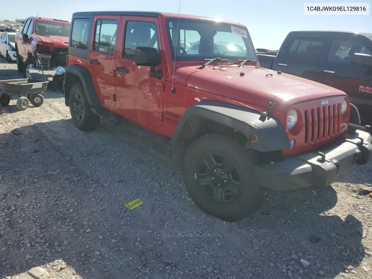 2014 Jeep Wrangler Unlimited Sport VIN: 1C4BJWKG9EL129816 Lot: 74896844