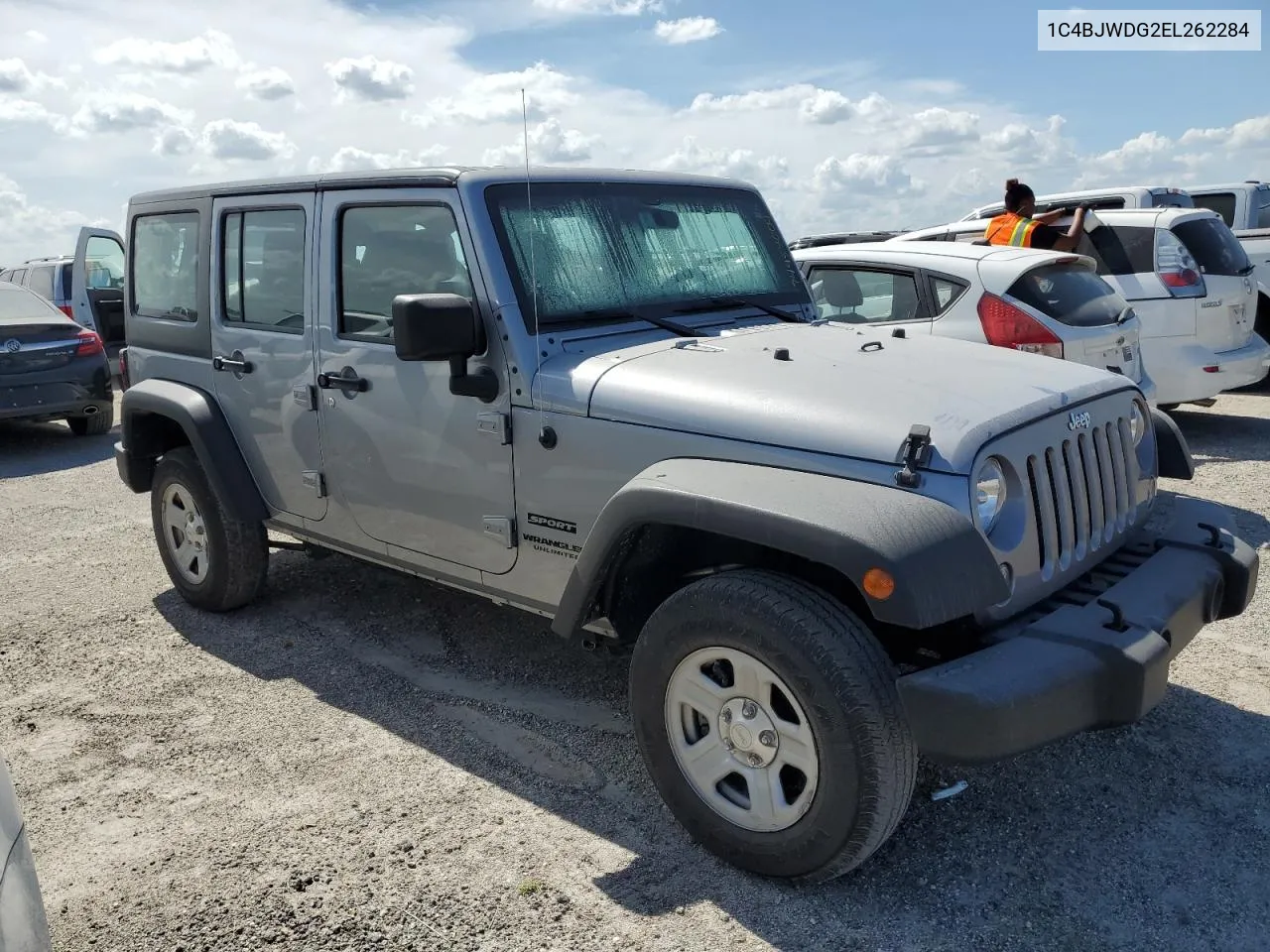 1C4BJWDG2EL262284 2014 Jeep Wrangler Unlimited Sport