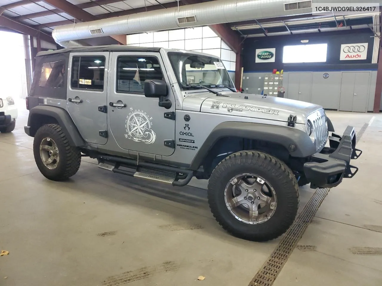 2014 Jeep Wrangler Unlimited Sport VIN: 1C4BJWDG9EL326417 Lot: 76510254