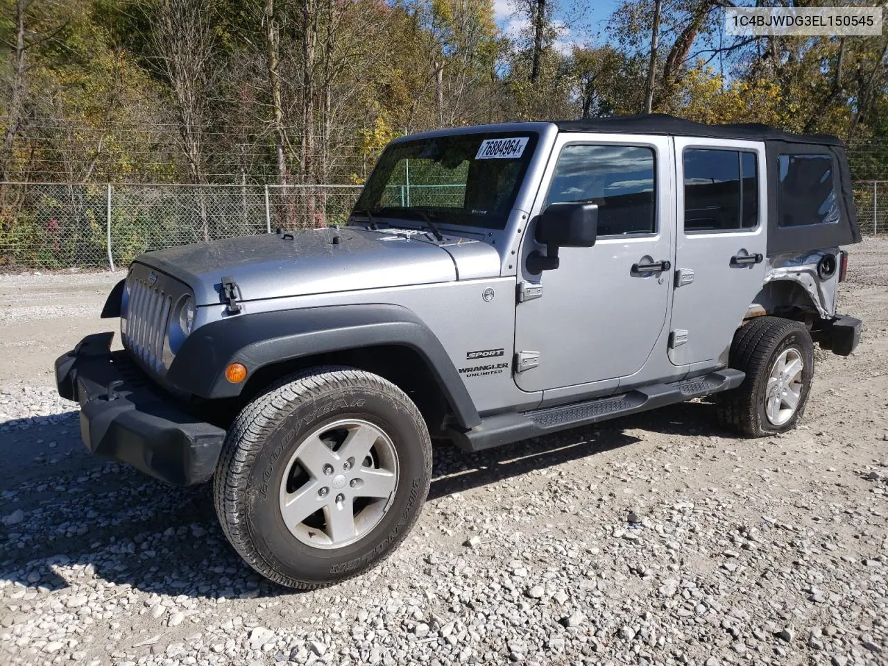 2014 Jeep Wrangler Unlimited Sport VIN: 1C4BJWDG3EL150545 Lot: 76884964