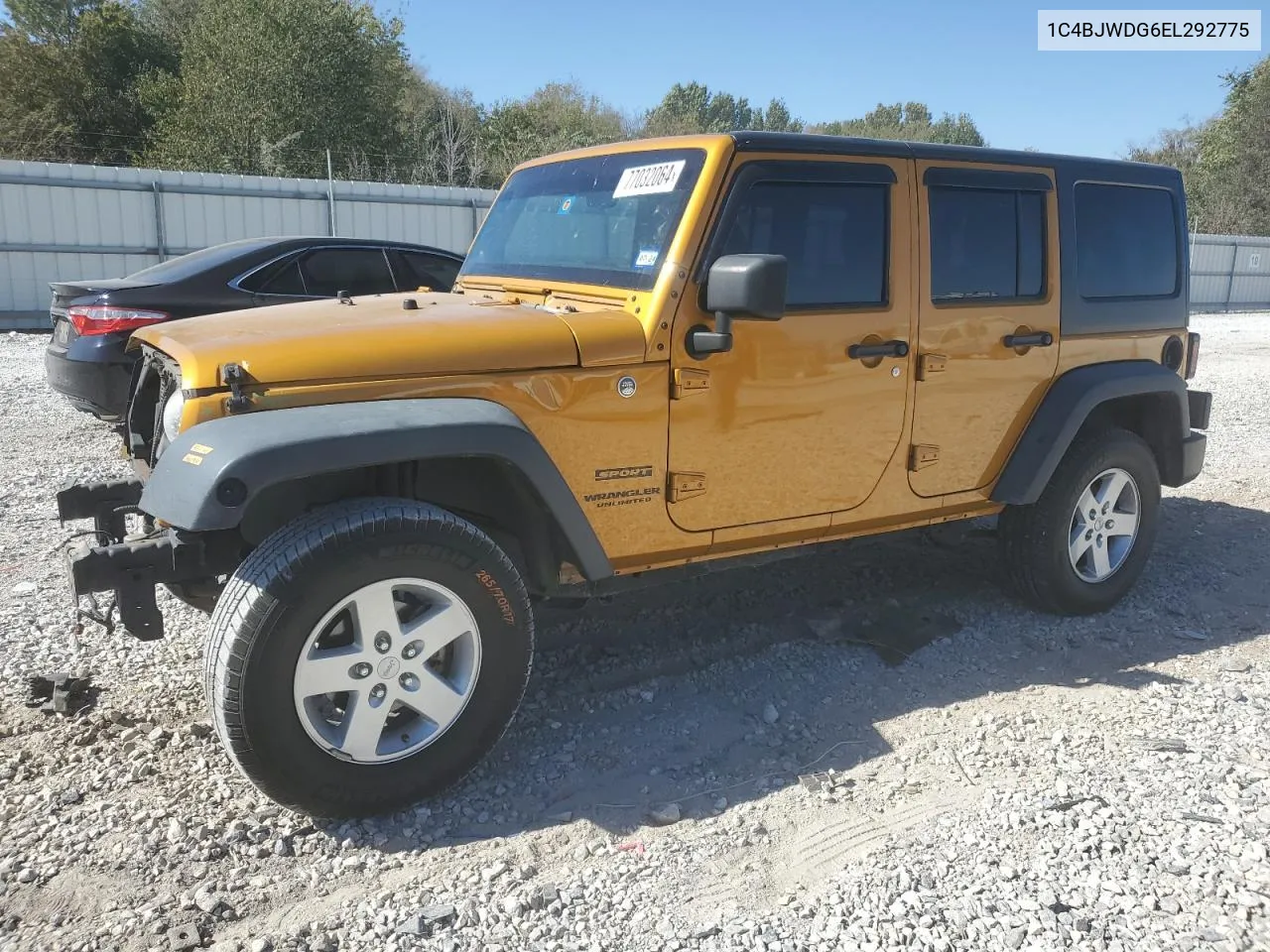 2014 Jeep Wrangler Unlimited Sport VIN: 1C4BJWDG6EL292775 Lot: 77032064