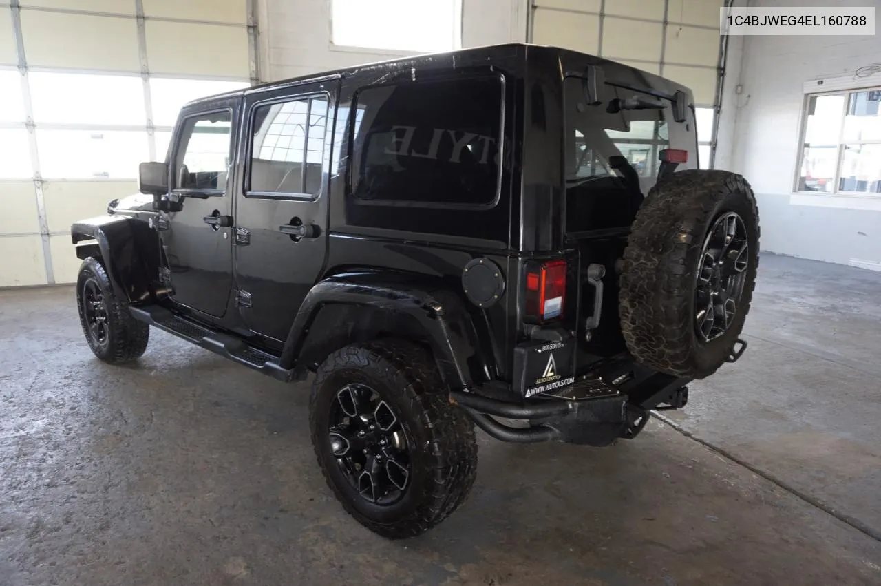 2014 Jeep Wrangler Unlimited Sahara VIN: 1C4BJWEG4EL160788 Lot: 77482874