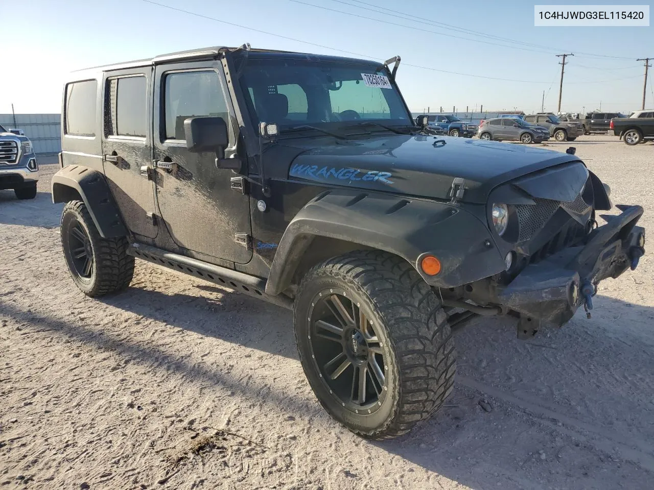 2014 Jeep Wrangler Unlimited Sport VIN: 1C4HJWDG3EL115420 Lot: 78250164