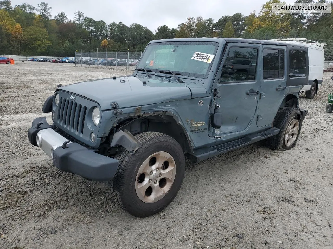 2014 Jeep Wrangler Unlimited Sahara VIN: 1C4HJWEG7EL109019 Lot: 78999484