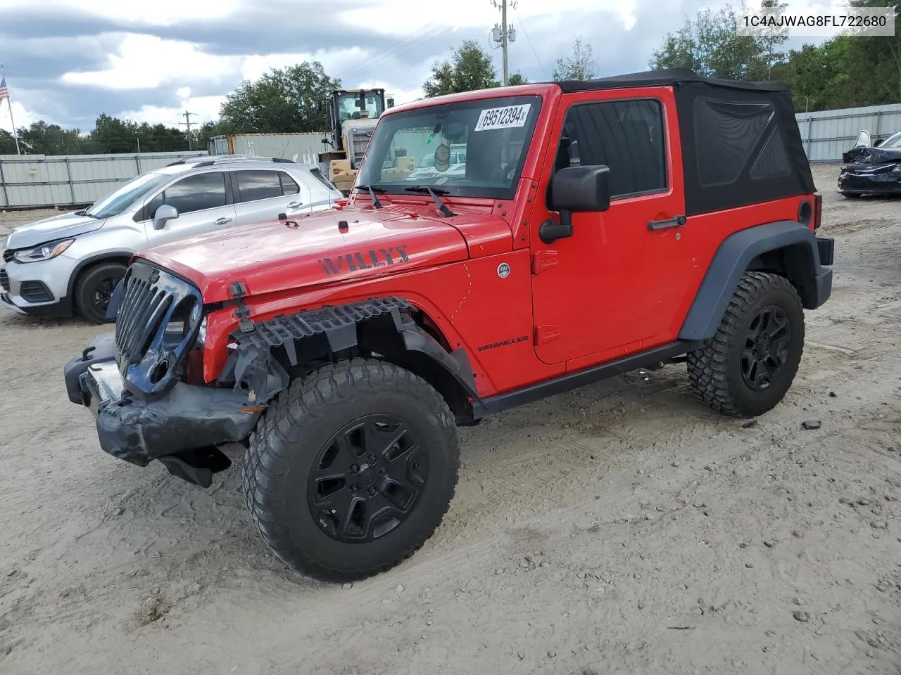 2015 Jeep Wrangler Sport VIN: 1C4AJWAG8FL722680 Lot: 69512394