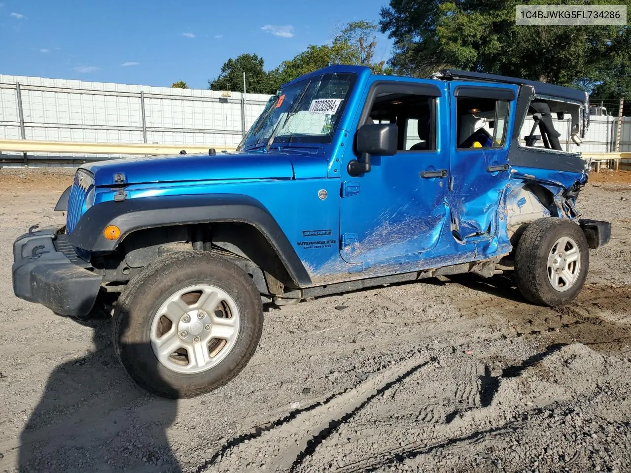 2015 Jeep Wrangler Unlimited Sport VIN: 1C4BJWKG5FL734286 Lot: 70232094