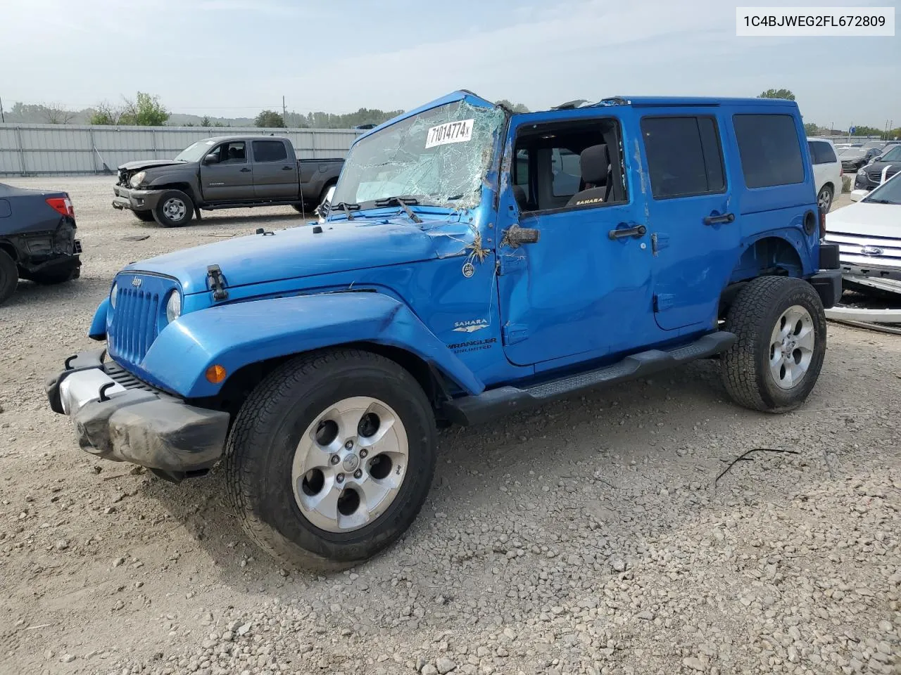 2015 Jeep Wrangler Unlimited Sahara VIN: 1C4BJWEG2FL672809 Lot: 71014774